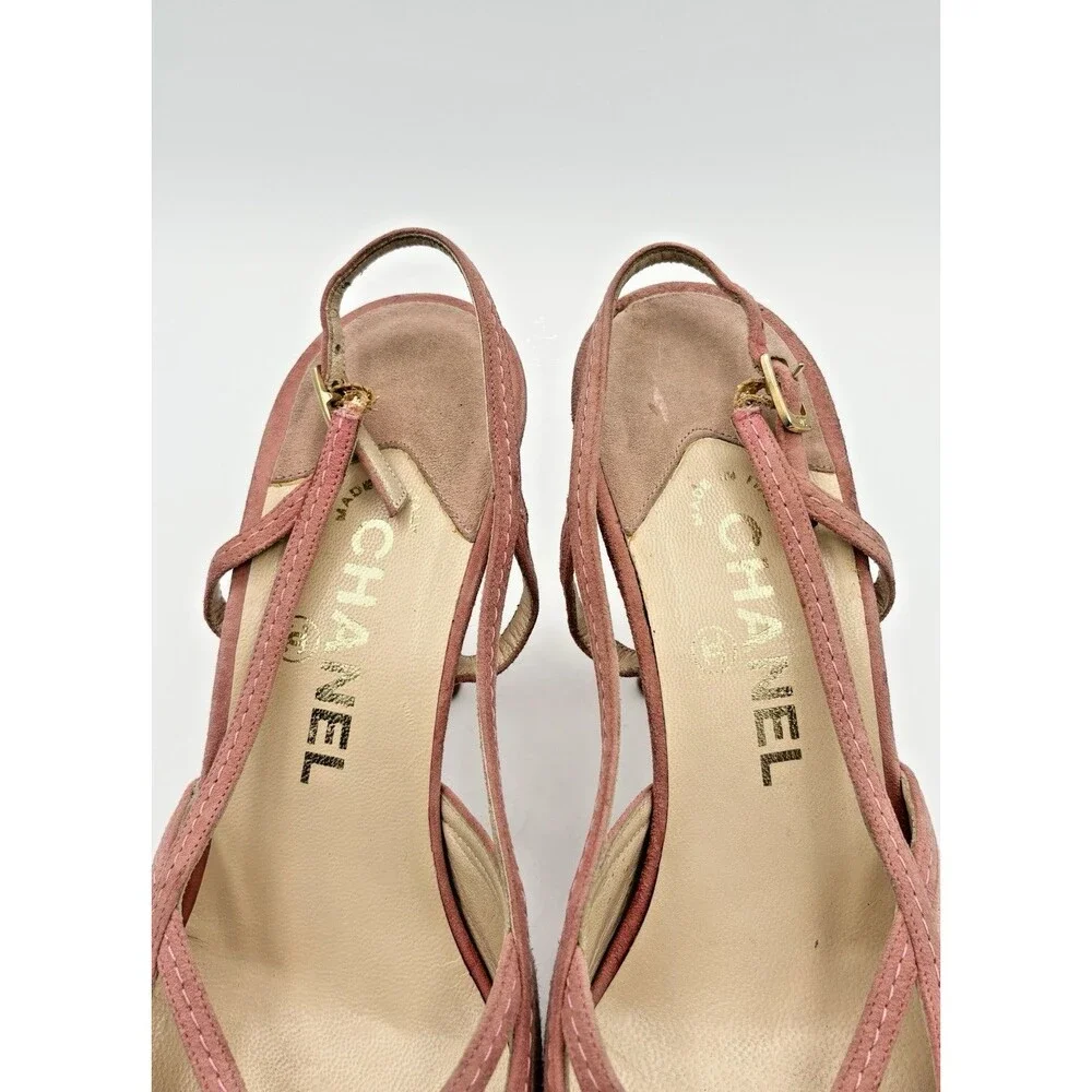 CHANEL pink suede