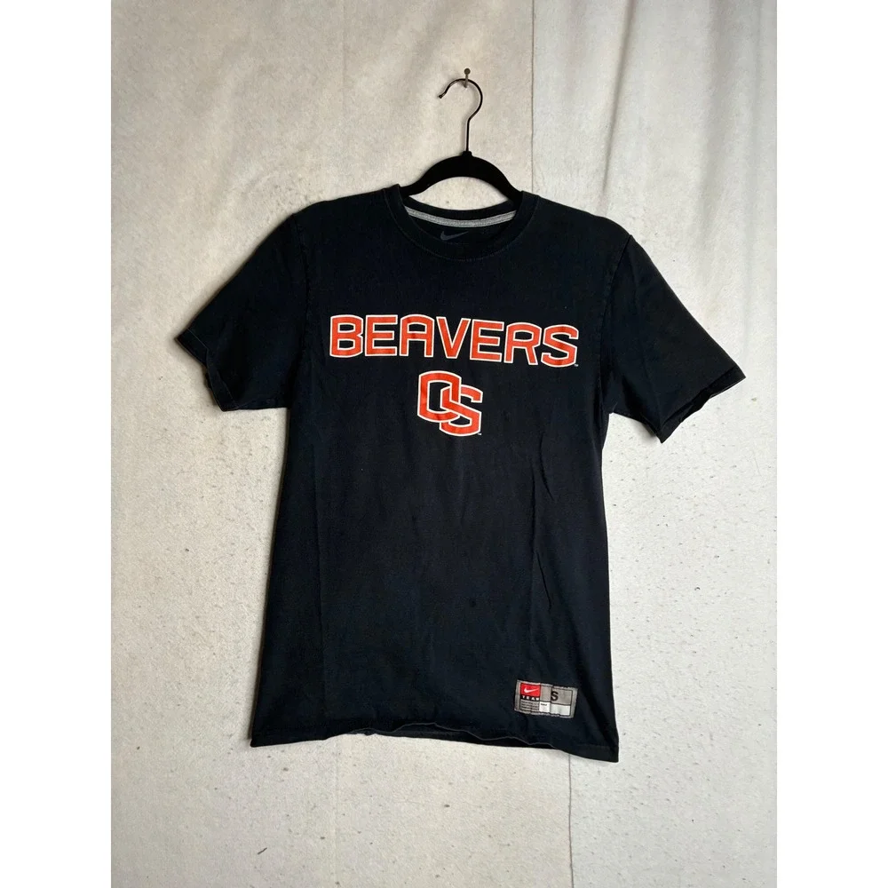 Nike Oregon State Beavers‎ Mens Small T-Shirt Black OSU NCAA Team Standard Fit