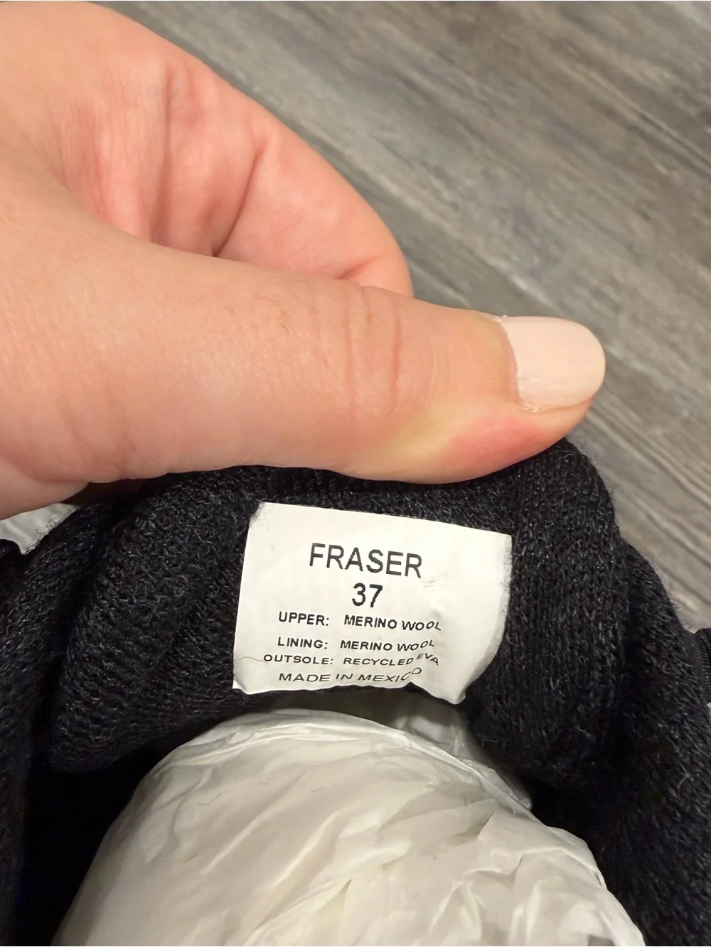 Woolloomooloo NWB Fraser Black Merino Wool Lace, EU 37 US 6.5-7