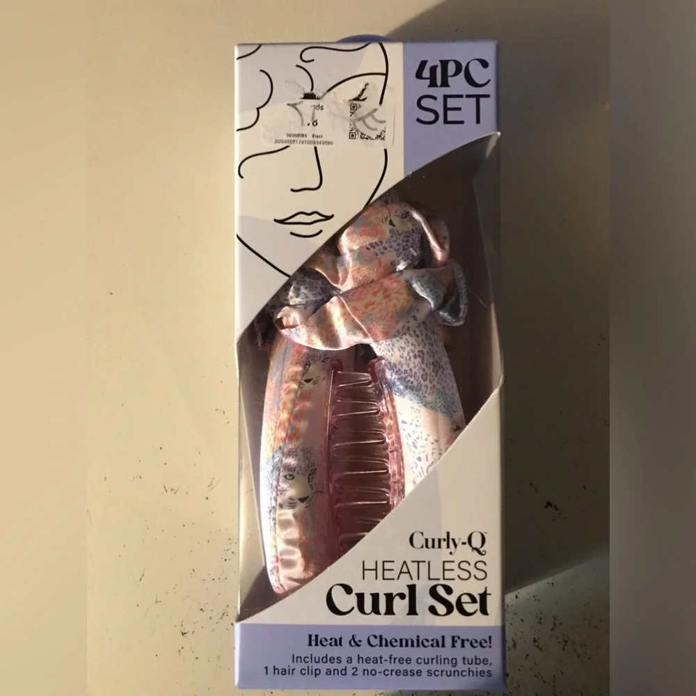 Brand New Curly-Q Heatless 4 Pc Curl Set~Heat & Chemical Free~Simple Easy To Use