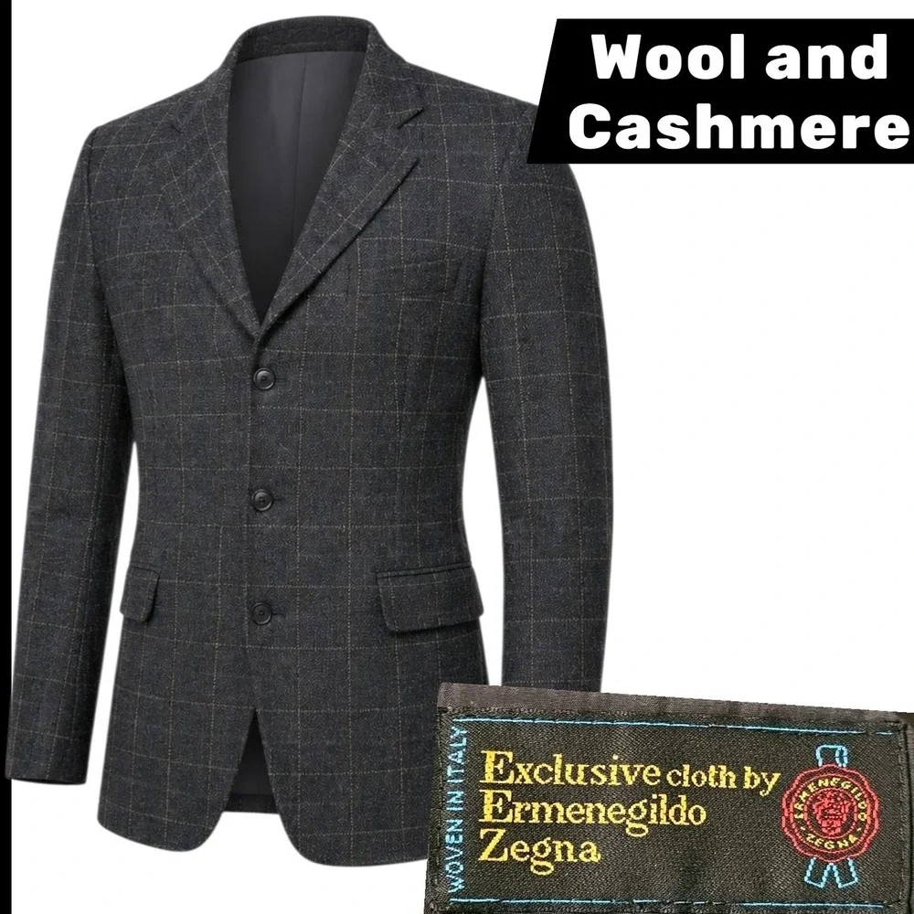 VTG Ermenegildo Zegna  CASHMERE WOOL 90s men's  Blazer Jacket 44L Suit Coat