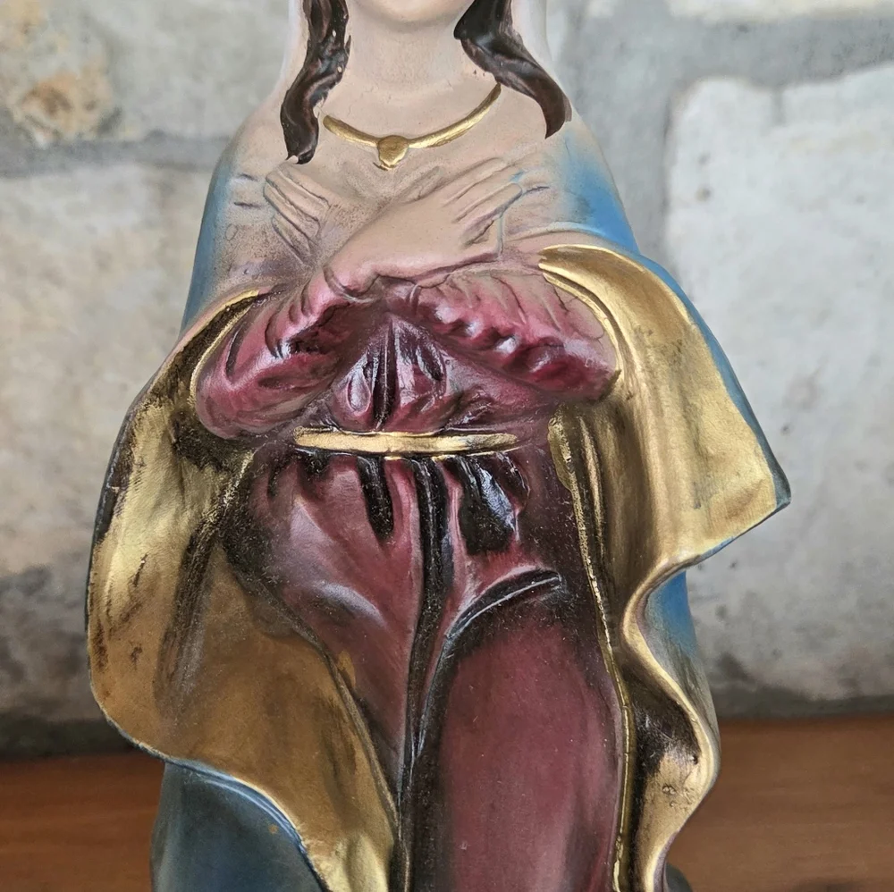 Vtg Paper Mache Nativity Figurines Replacement Mary Joseph Baby Jesus Japan 7”