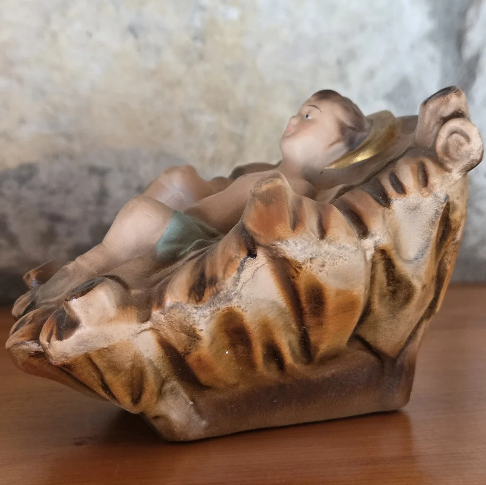 Vtg Paper Mache Nativity Figurines Replacement Mary Joseph Baby Jesus Japan 7”
