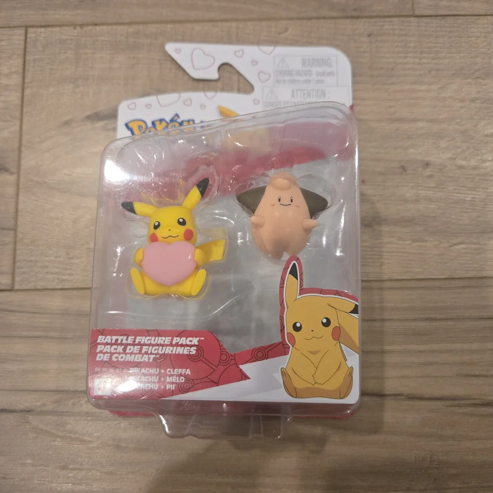 NWT Pokémon Pikachu & Cleffa Battle Figure Pack - Yellow & Pink Sealed