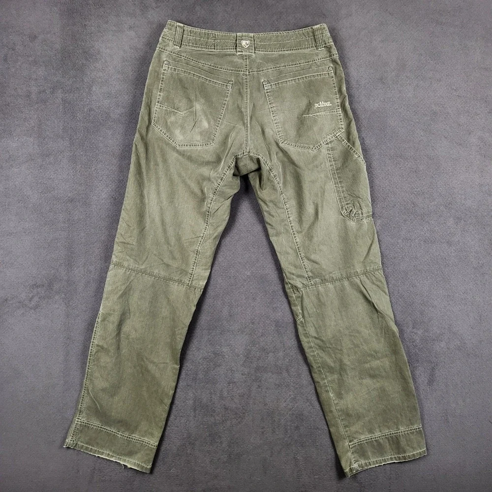 Kuhl Revolvr Pants Mens 32x34 Khaki Green Utility Cargo Stretch Hiking Workwear