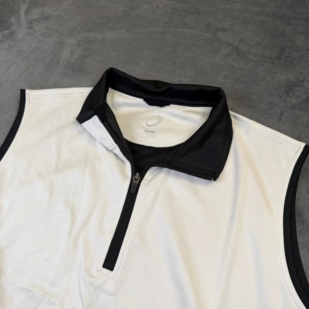 Zero Restriction Tour Series Vest Mens Large White Quarter Zip Golf Performance