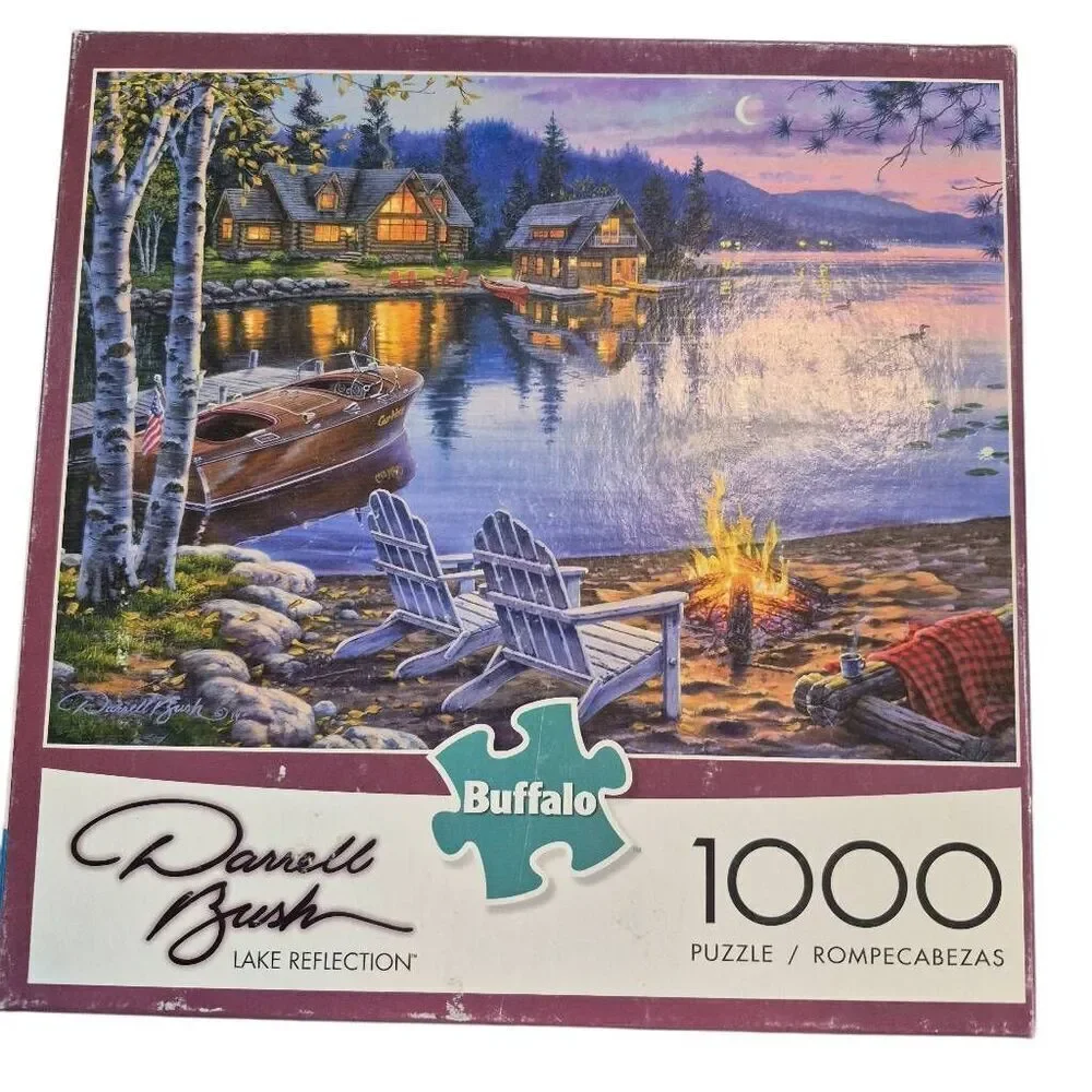 Buffalo Games Darrell Bush Lake Reflection 1000 pc Jigsaw Puzzle USED