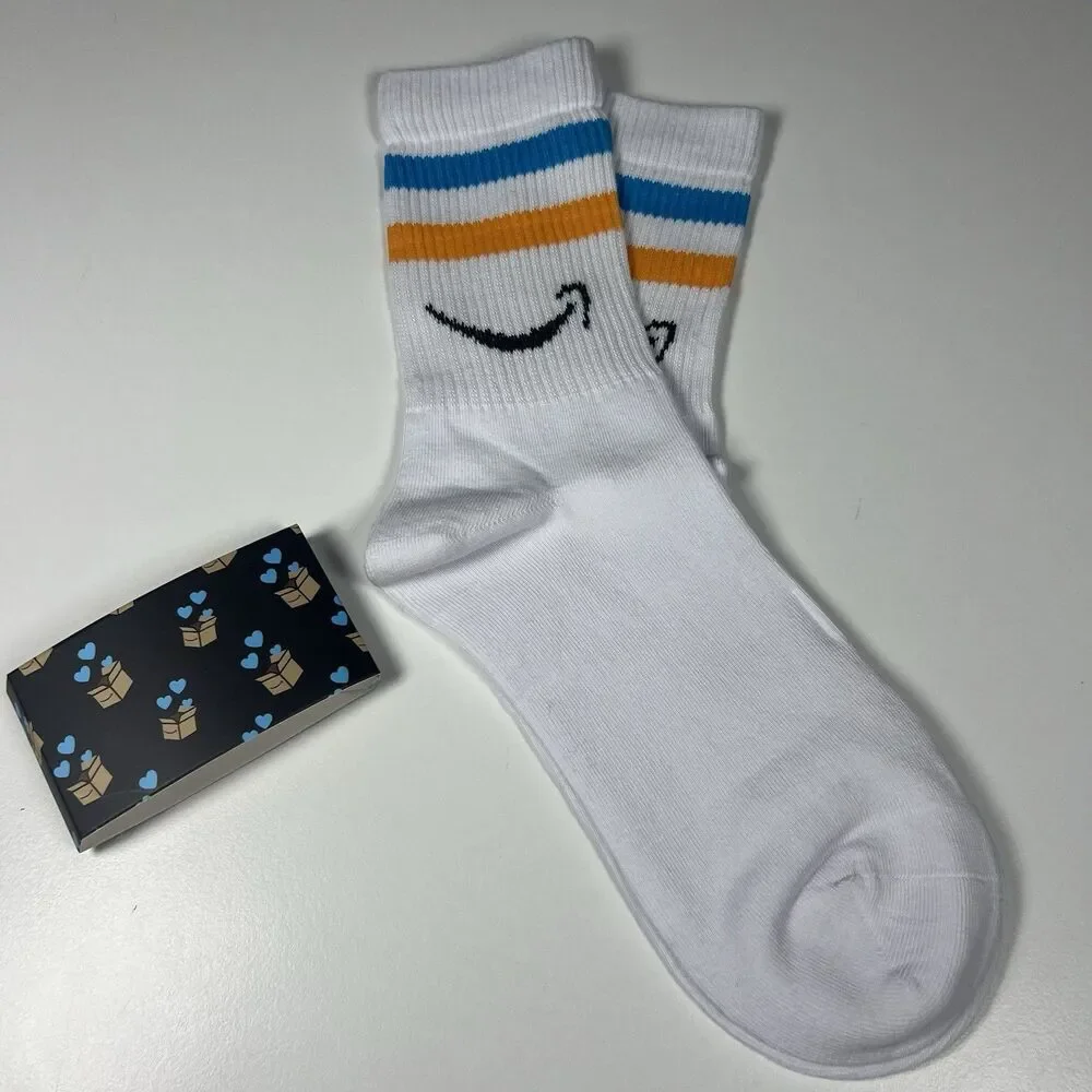 Amazon Employee Driver Appreciation Socks Color Stripe Brand New