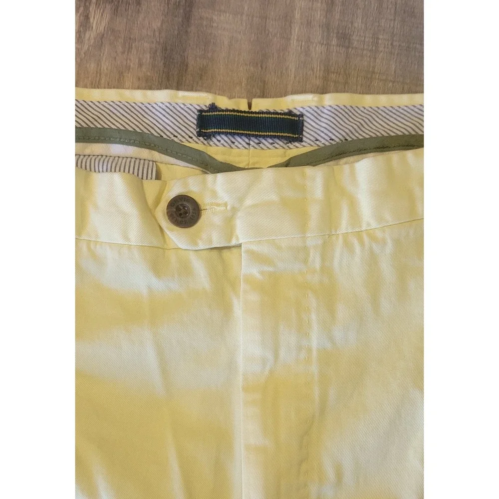 Orvis Mens 38 Yellow Flat Front Casual Cotton Chino Shorts