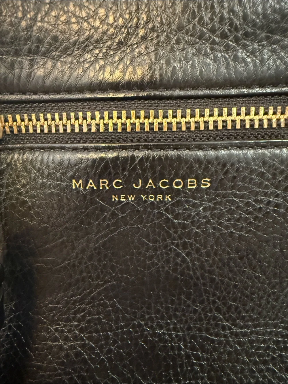 Marc Jacobs Black Leather Crossbody with Gold Hardware