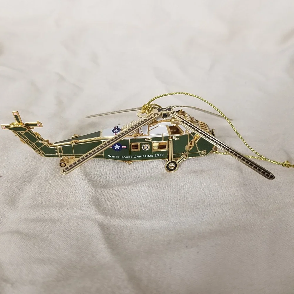 WHHA 2019 White House Christmas Ornament Eisenhower Helicopter Green Excellent