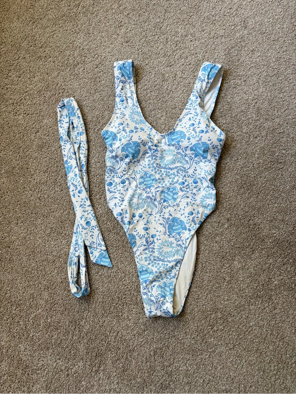 Toluca Blue & White Floral One-Piece Swimsuit