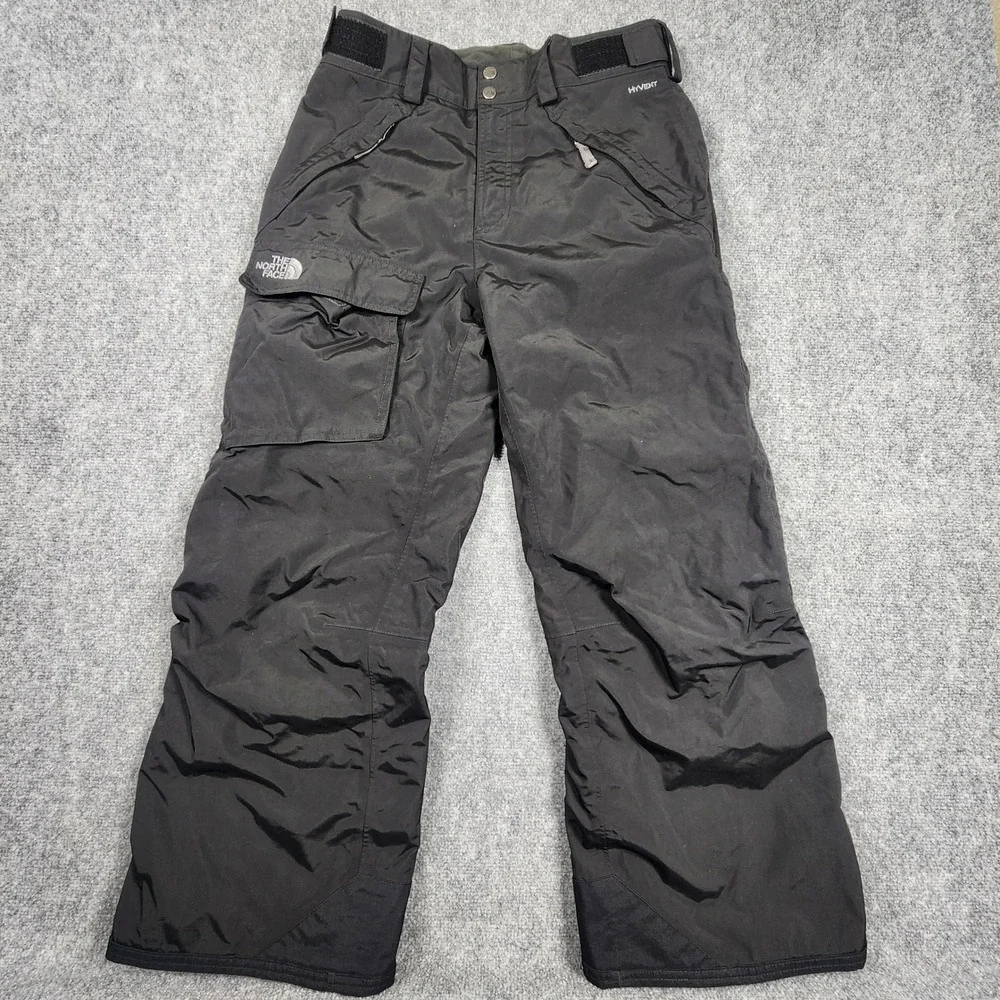 The North Face HyVent Snow Pants Black Waterproof Cargo Ski Snowboard Mens L
