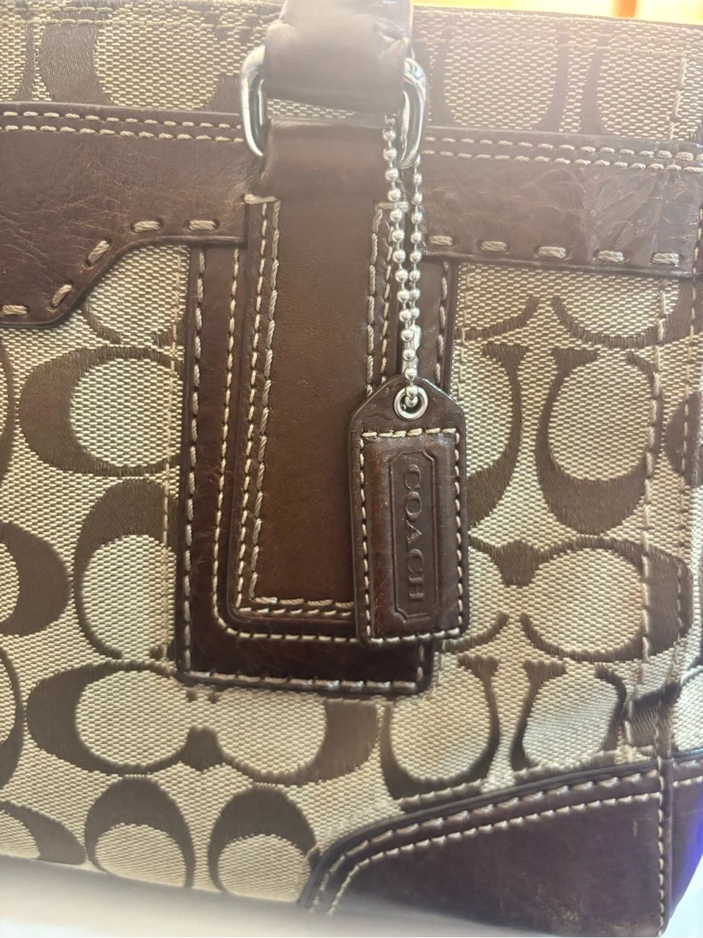 Coach Brown Signature Canvas Satchel