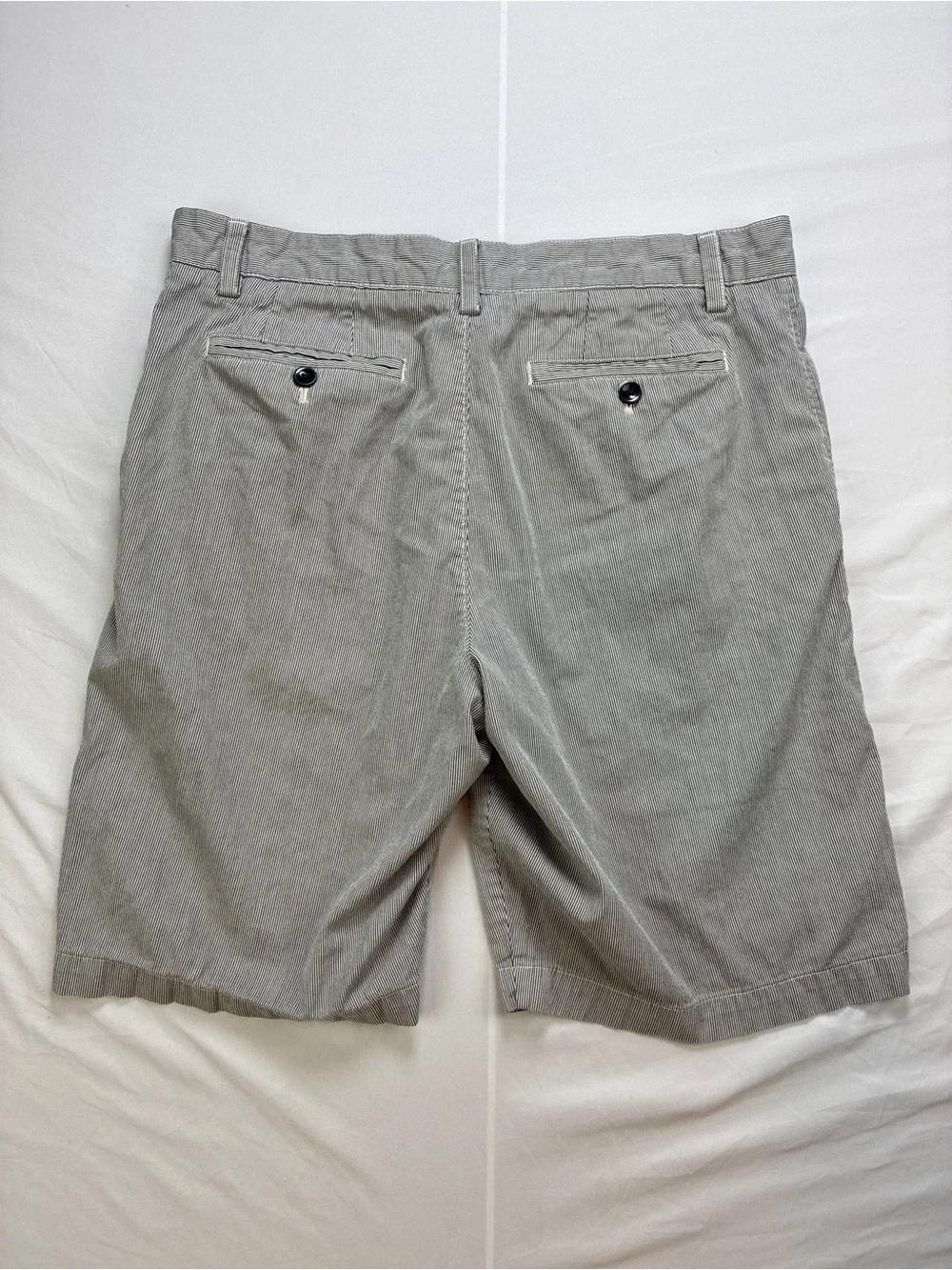 Banana Republic Bermuda Flat-Front Shorts Dark Navy/White stripes