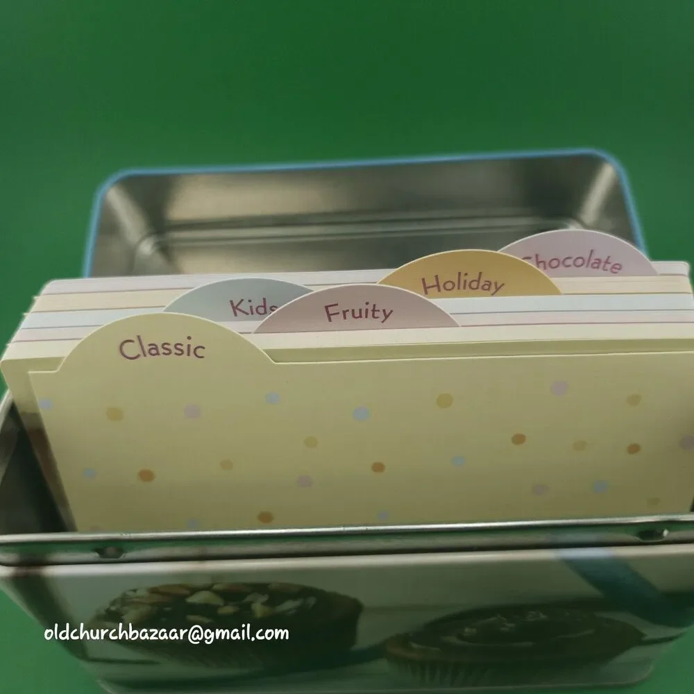 Cupcakes Recipe Tin Box Full Of Recipes Cards Kitchen Collectible Cook Book