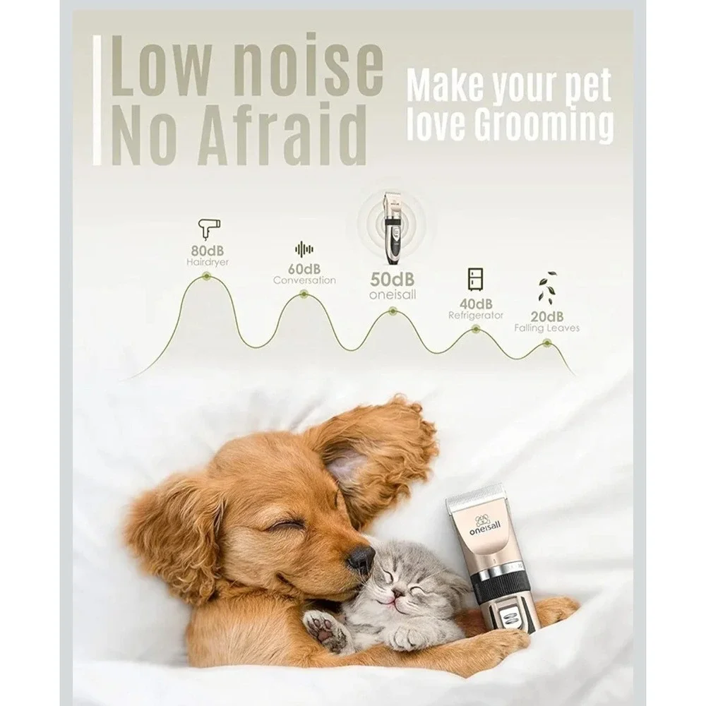 Low‎ Noise Dog Clipper Set Cordless Rechargeable