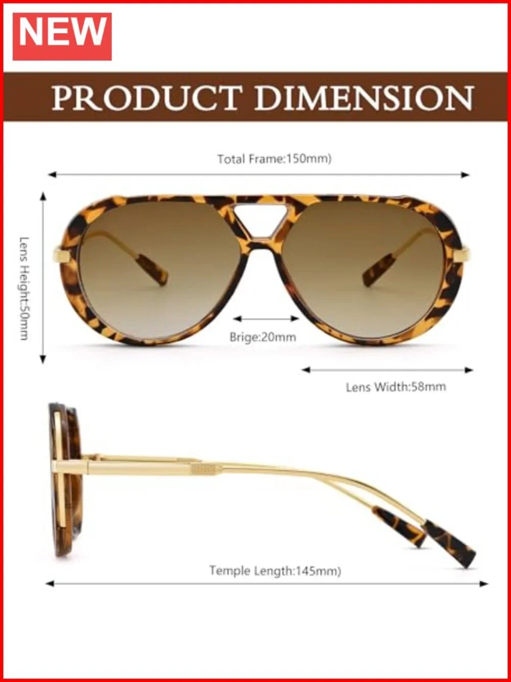 N/A oversized aviator