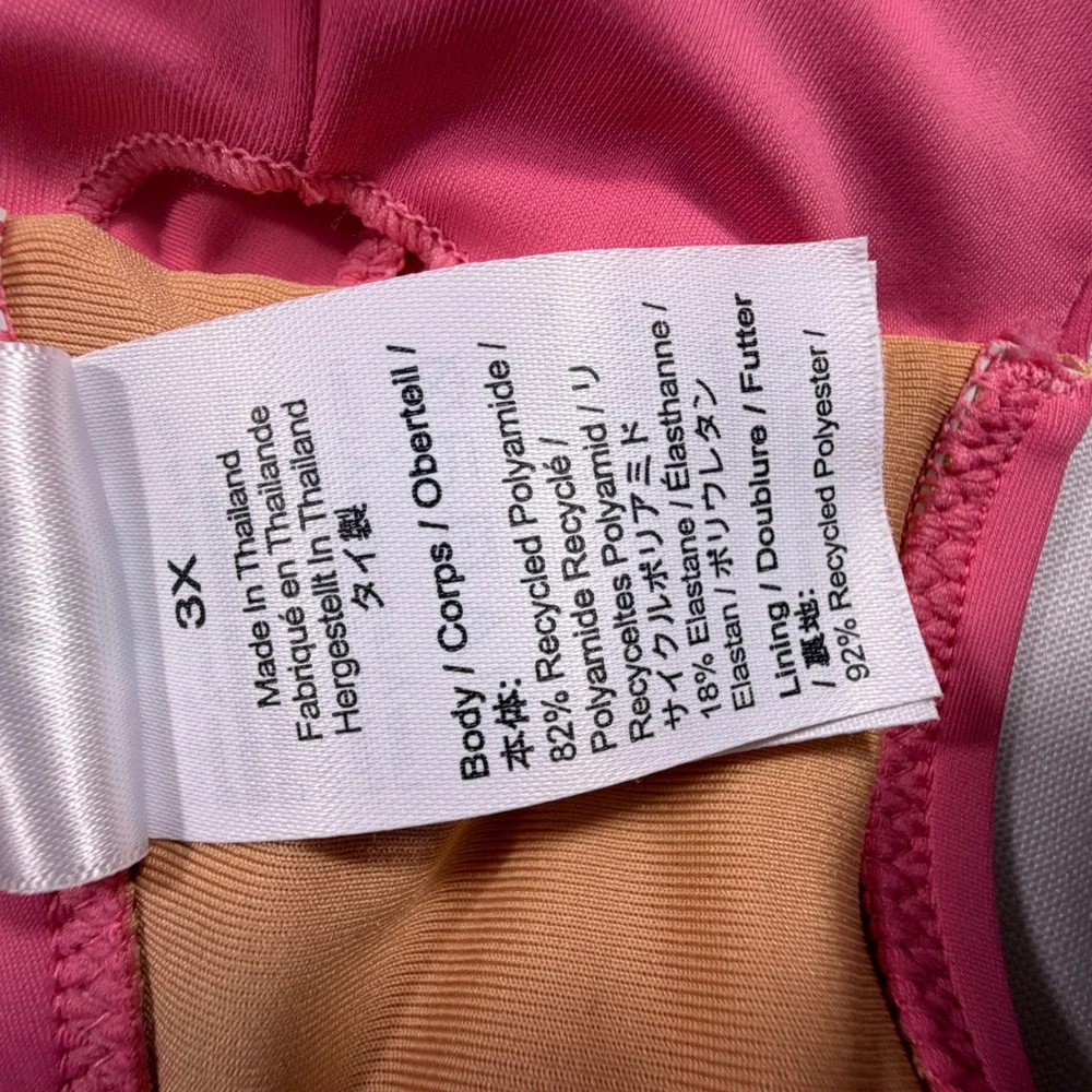 J.Crew Re-Imagined Pink Twist Front Bandeau Bikini Top BH559 Womens 3X