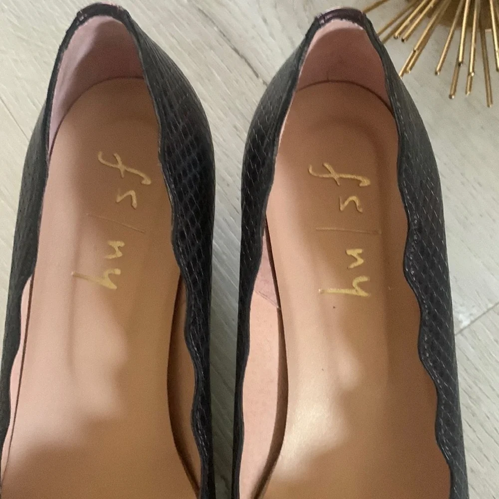 French Sole New York miles‎ FS/NY snake leather gray tip plum