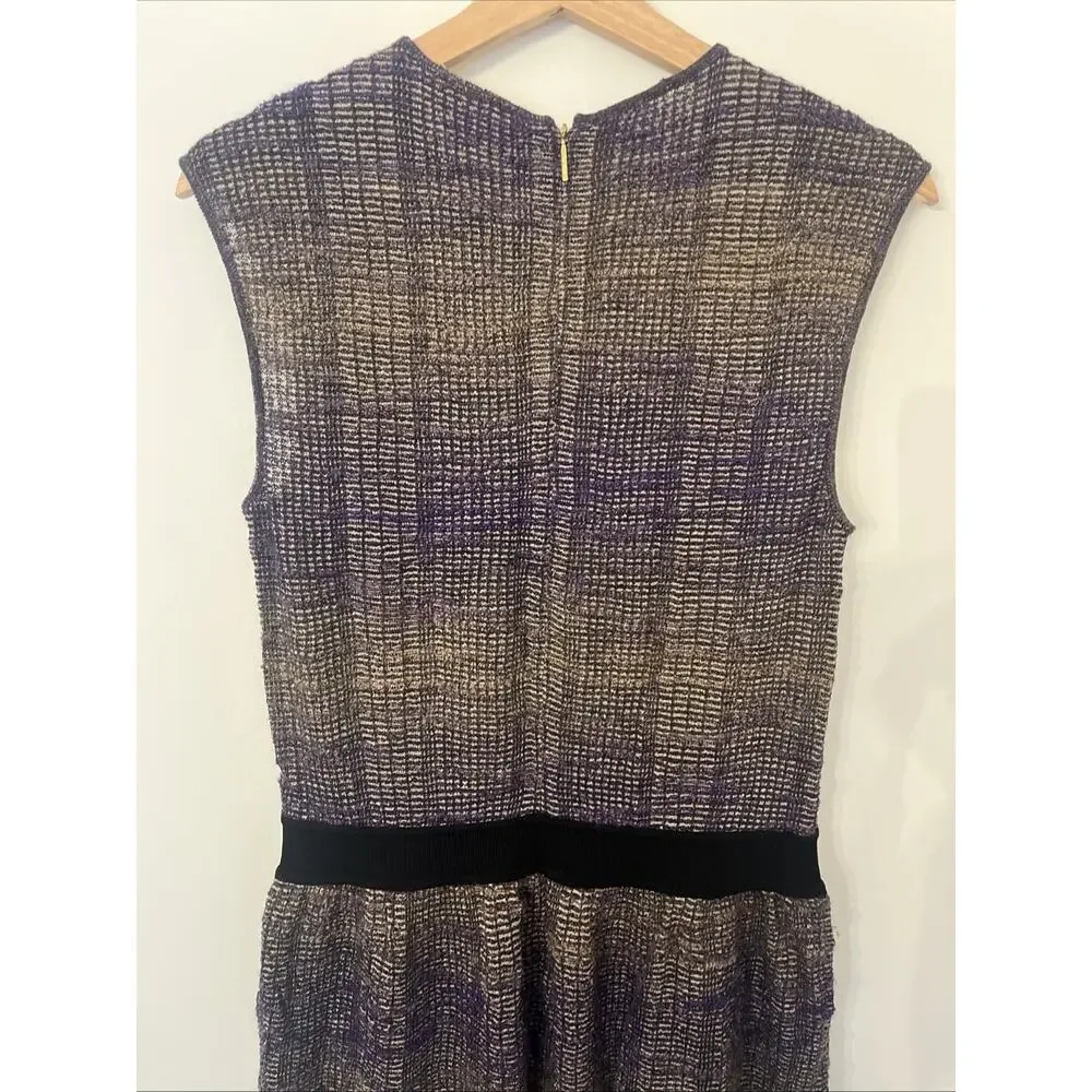 Tory Burch Nadia Knit Midi Dress‎ Size Medium Purple Black
