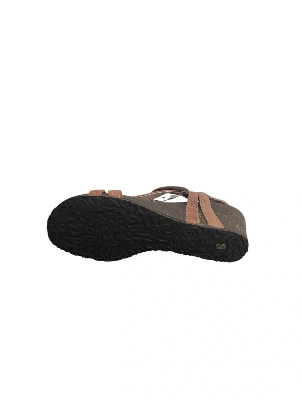 Teva Womens 4253 Brown Leather Wedge Sandals Comfort Shoes Size 10