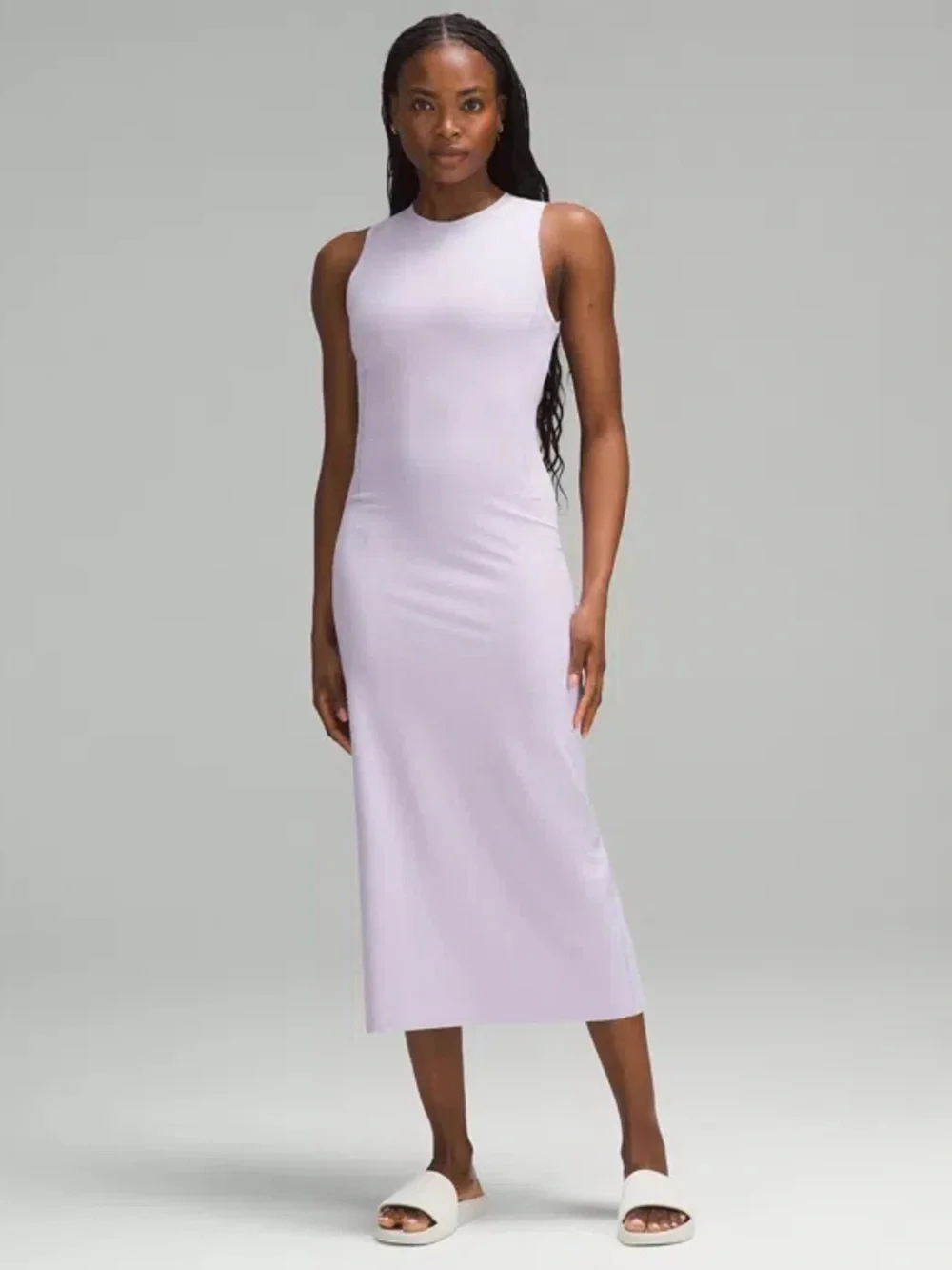 NWT Lululemon All Aligned Ribbed Midi Dress Lilac Ether LILE Size 4