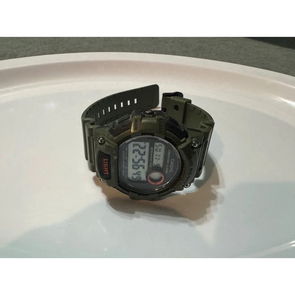 Casio Mud Resist Vibration Alarm Digital Watch W735H-3AV‎ – Green – 100M WR