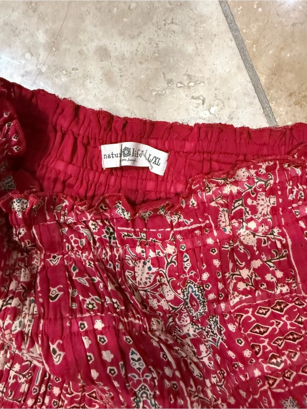 NATURAL LIFE maxi contrasting print