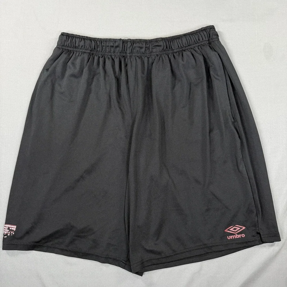 Umbro Men's XL Black Athletic Shorts Drawstring Pockets Stretch Training Gym USA