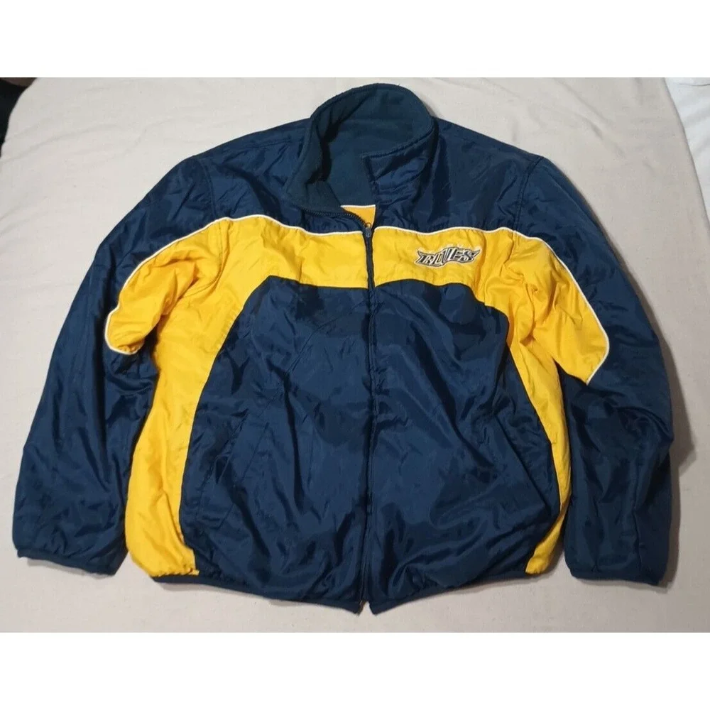 Vintage St Louis Blues Hockey Men's Reversible Jacket Blue‎ & Gold Size XL