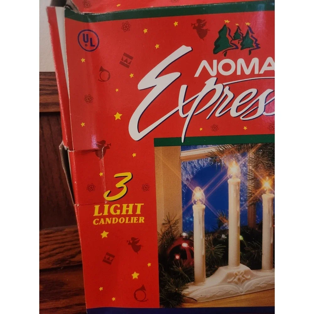 Vintage NOMA Expressions 3-Light‎ Candolier Christmas Window Candelabra w/ Box
