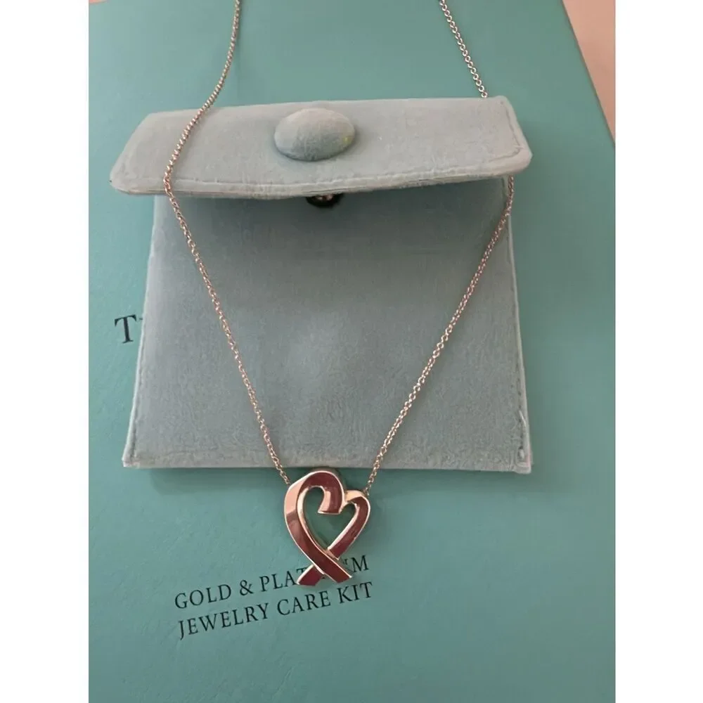 Tiffany & Co Paloma Picasso® Loving Heart Pendant 925 necklace Vintage GORGEOUS
