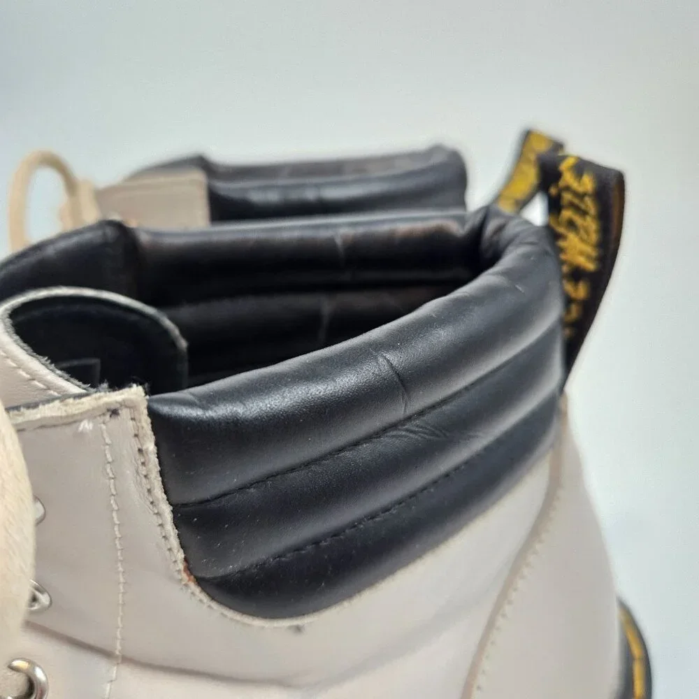Dr. Martens Taupe Persephone Lace Up Heeled Combat Boots Women's Size US 7 EU 38