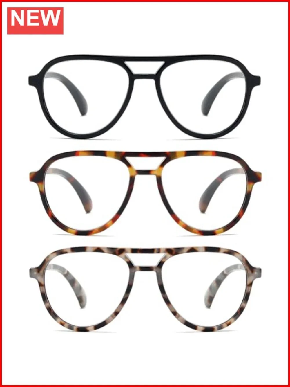 Retro Aviator Blue Light Blocking Reading Glasses Spring Hinge