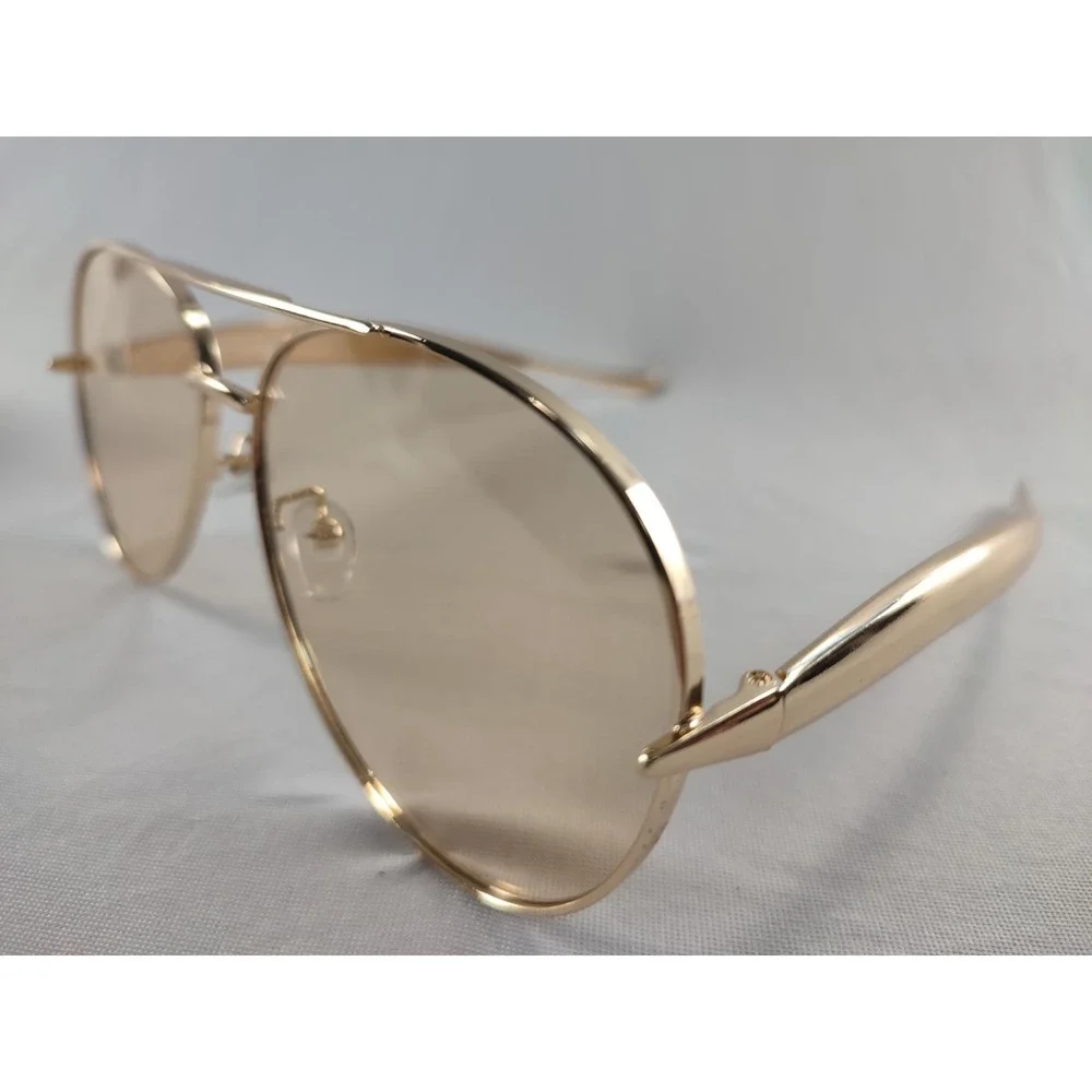 New Gold Aviator Sunglasses Brown Gradient Lens Metal Frame UV400 Pilot‎ Classic
