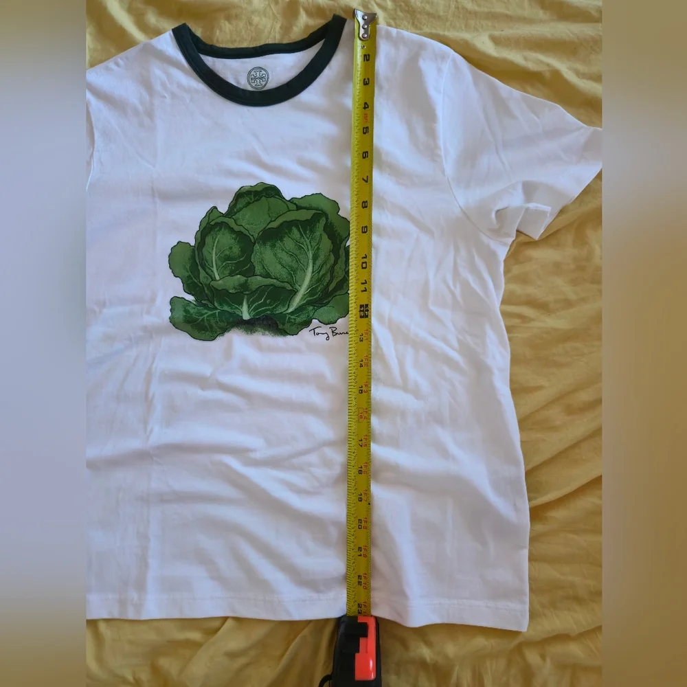 Tory Burch Lettuce Graphic Cotton T-Shirt  Size M –mNWOT