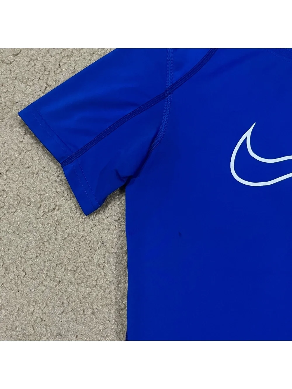 Nike Pro Boys Blue Swoosh Short Sleeve T Shirt Fitted Size Large