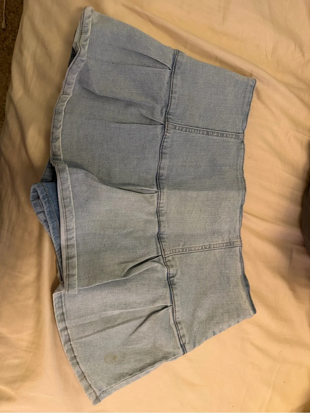 Madden Girl Light Blue Denim Mini Skirt with Button Front