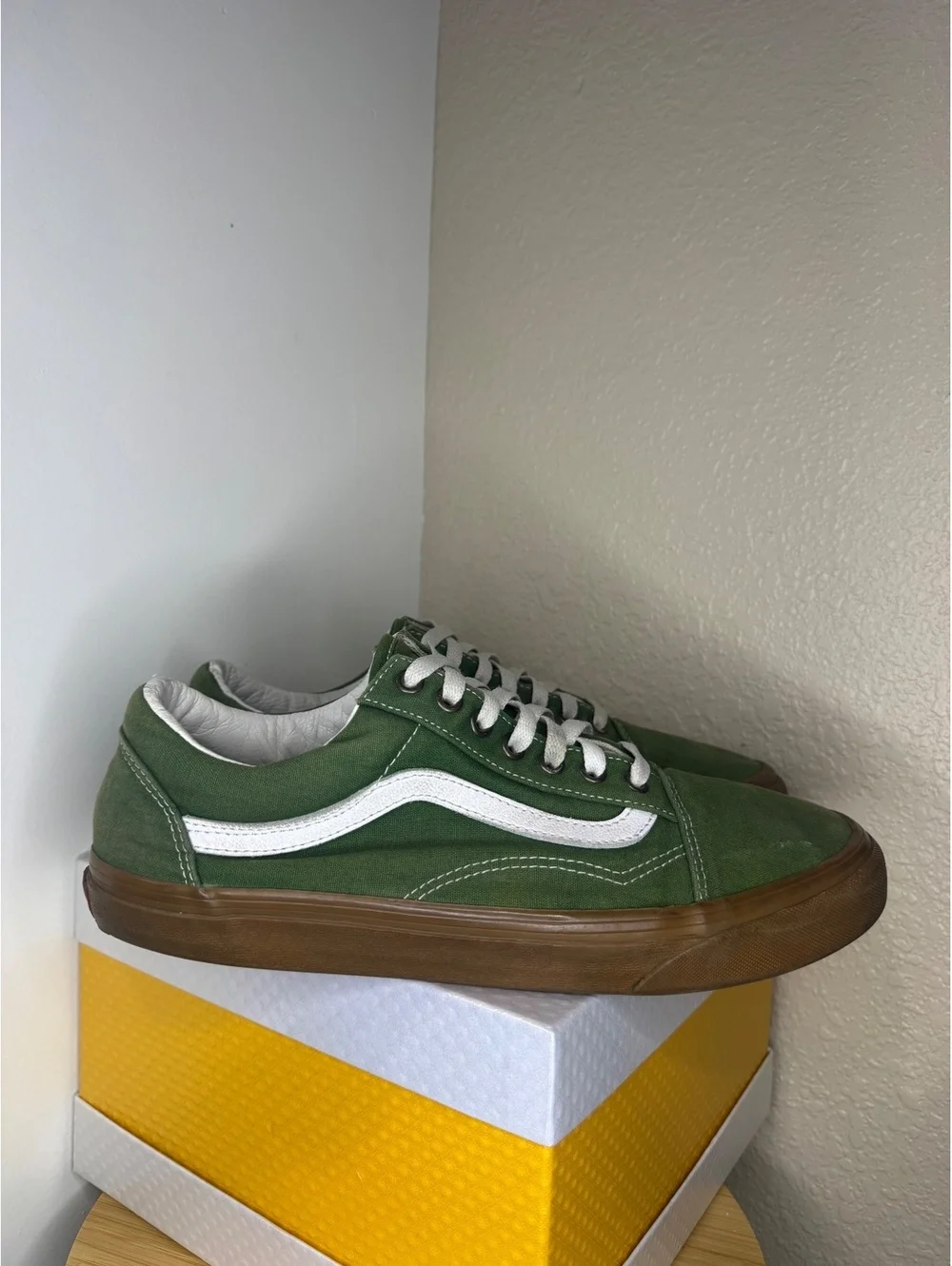 Vans Old Skool Green Gum Sole Men’s Size 10 Canvas Skate Shoes Used No Box
