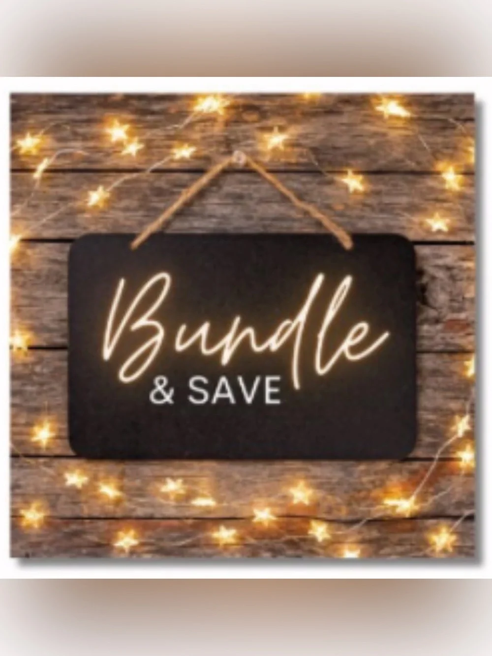Bundle & Save Decorative Sign - Black with Warm White Lights