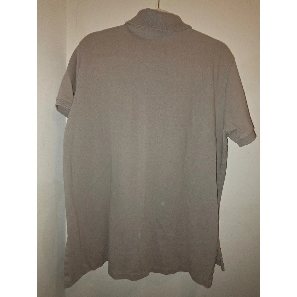 Polo Ralph Lauren Mens Custom Fit Polo Shirt Taupe Grey Lime Green Pony Large