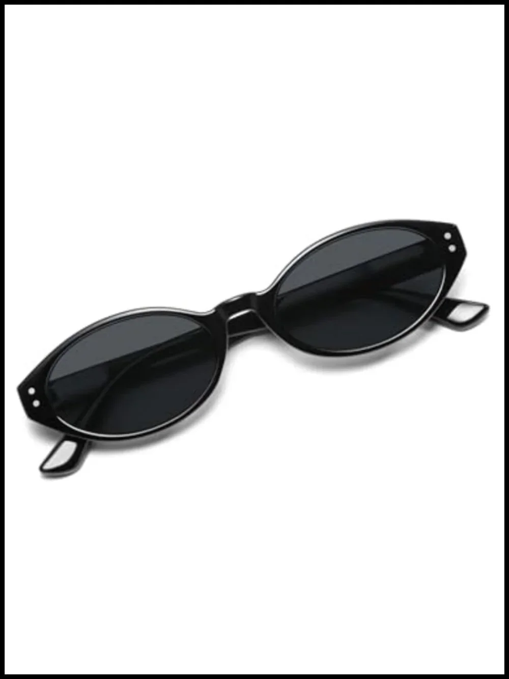 Retro Oval Cat Eye Sunglasses, Polarized UV400, Skinny Narrow Small Y2K 90s