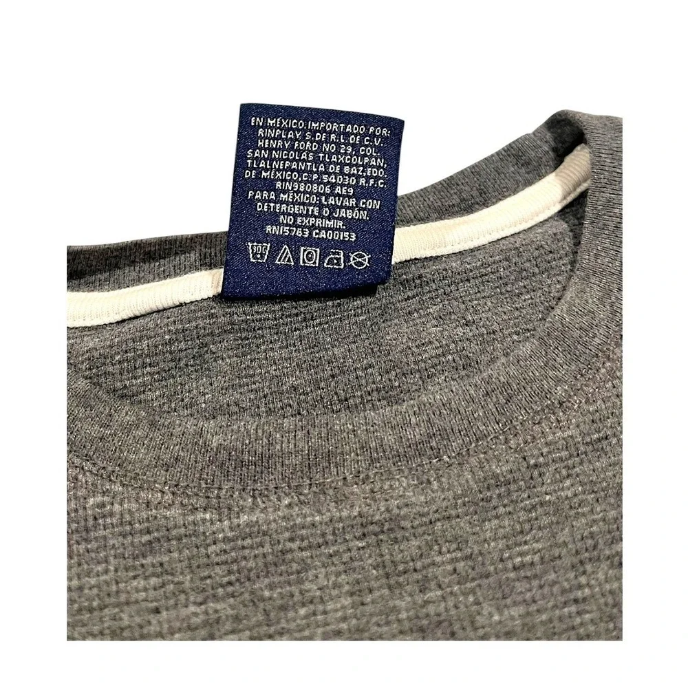 Polo Ralph Lauren Men's XL Thermal‎ Waffle Knit Long Sleeve Shirt Charcoal