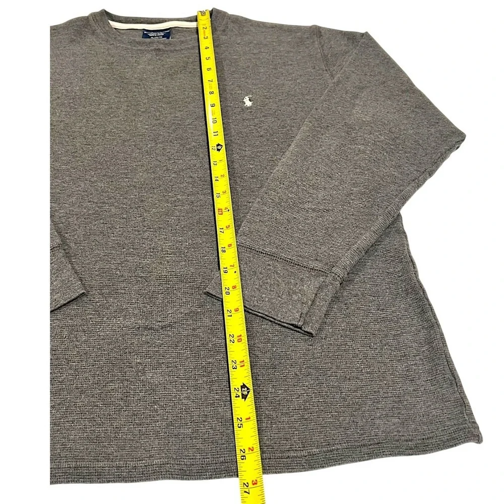 Polo Ralph Lauren Men's XL Thermal‎ Waffle Knit Long Sleeve Shirt Charcoal