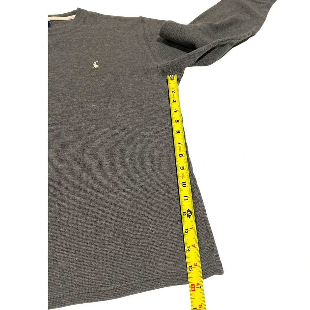 Polo Ralph Lauren Men's XL Thermal‎ Waffle Knit Long Sleeve Shirt Charcoal