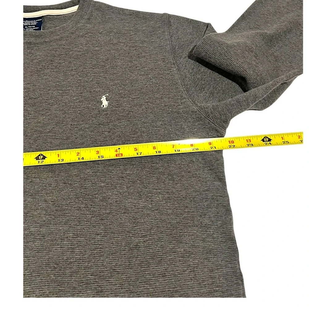 Polo Ralph Lauren Men's XL Thermal‎ Waffle Knit Long Sleeve Shirt Charcoal