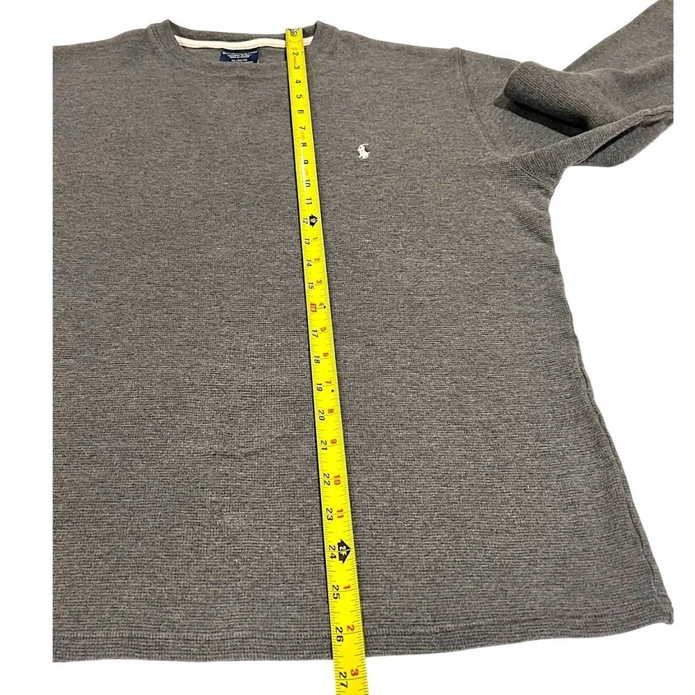Polo Ralph Lauren Men's XL Thermal‎ Waffle Knit Long Sleeve Shirt Charcoal
