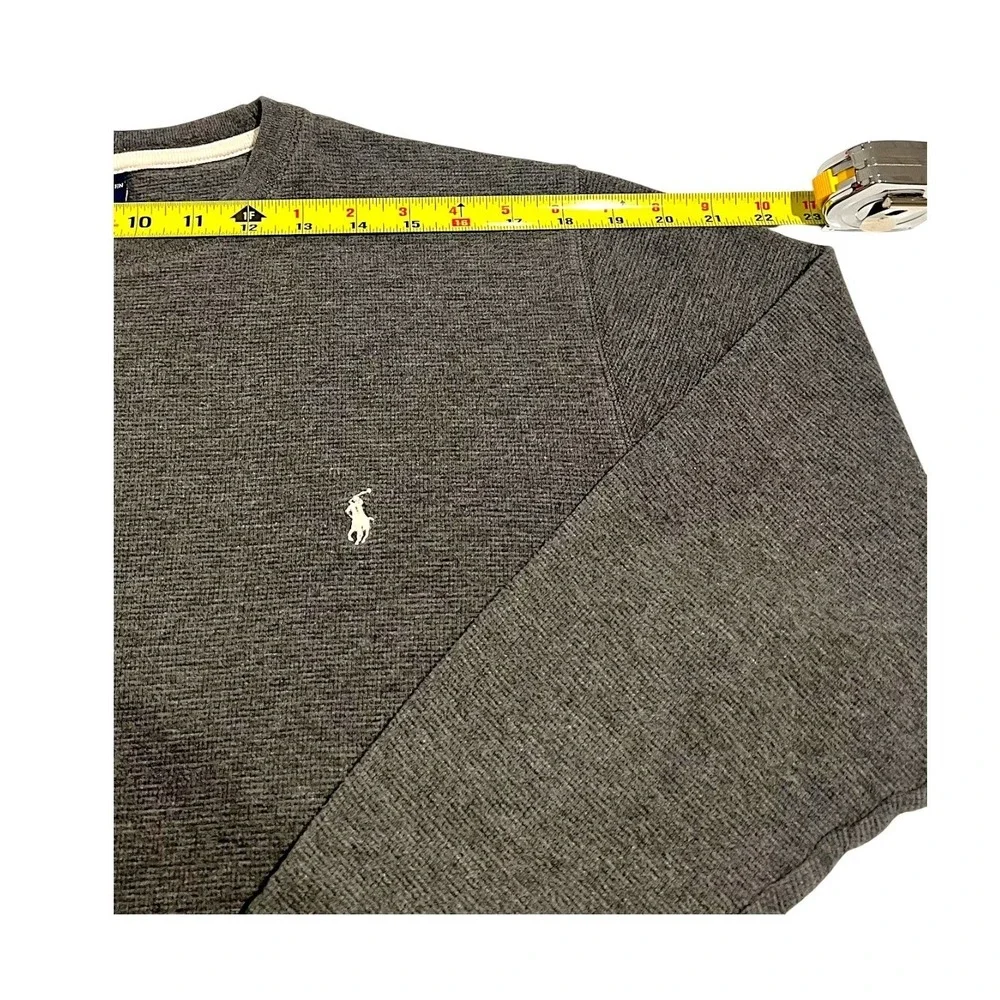 Polo Ralph Lauren Men's XL Thermal‎ Waffle Knit Long Sleeve Shirt Charcoal