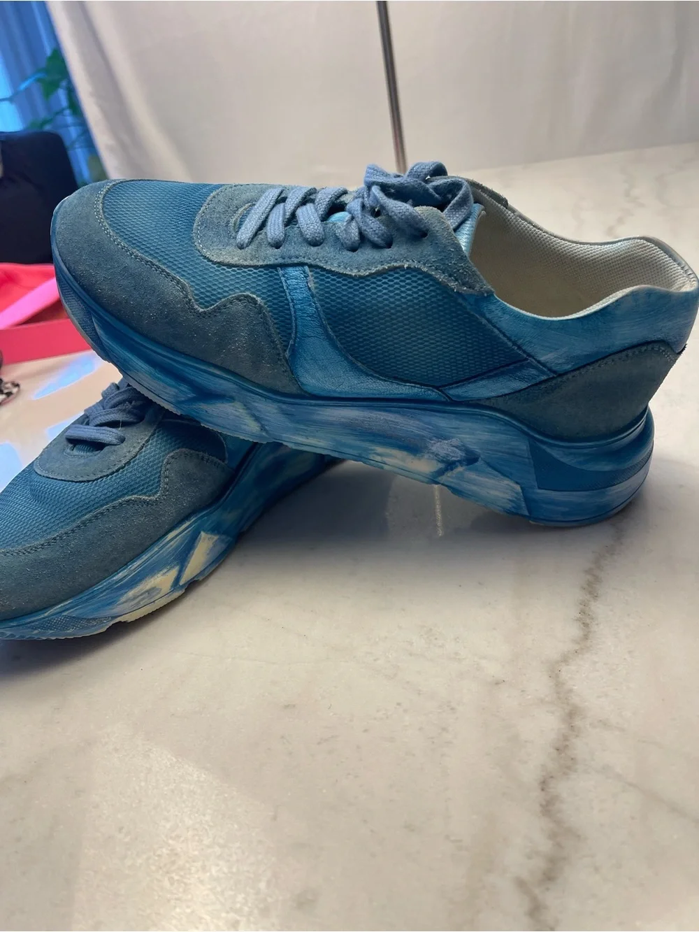 Free People turquoise Blue Mixed-Media Athletic Sneakers
